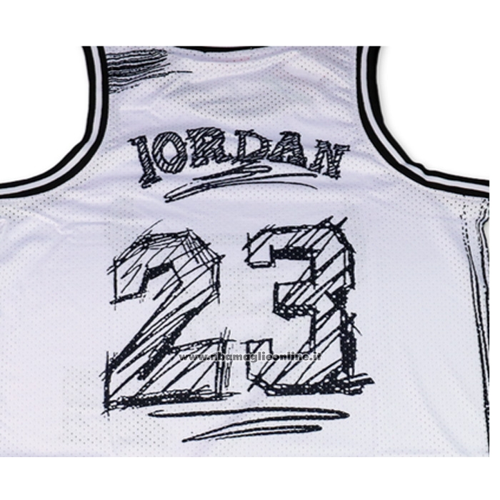 Maglia Chicago Bulls Michael Jordan No 23 Mitchell & Ness 1997-98 Bianco1